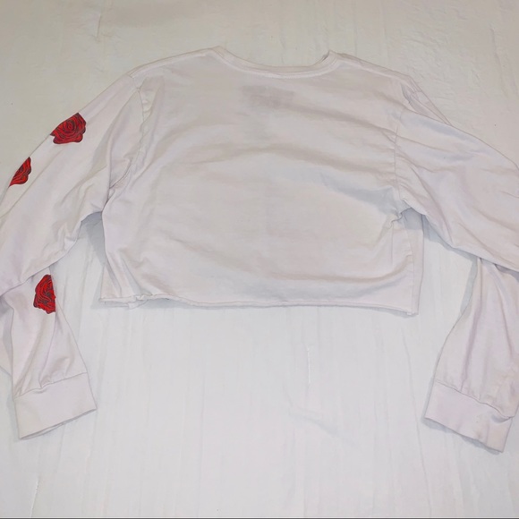 4/$25♦️Longsleeve Rose Graphic Crop Top Tee - Picture 3 of 3